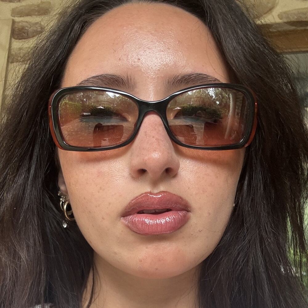 CHANEL 5071-B Sunglasses Havana Brown Rhinestone CC Logo Italy Vintage